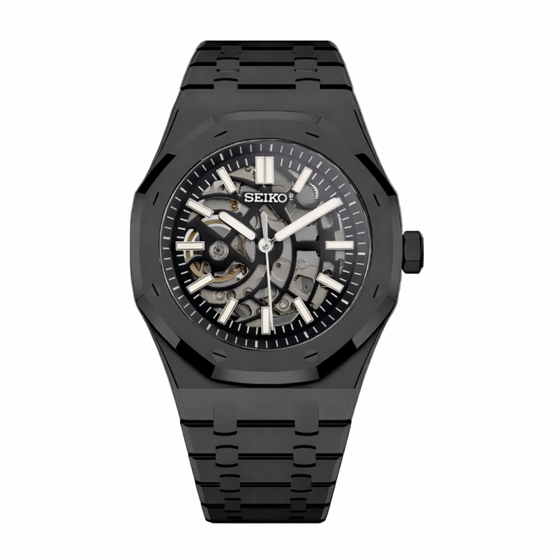 Seiko Mod Royal Oak Scheletrato Nero