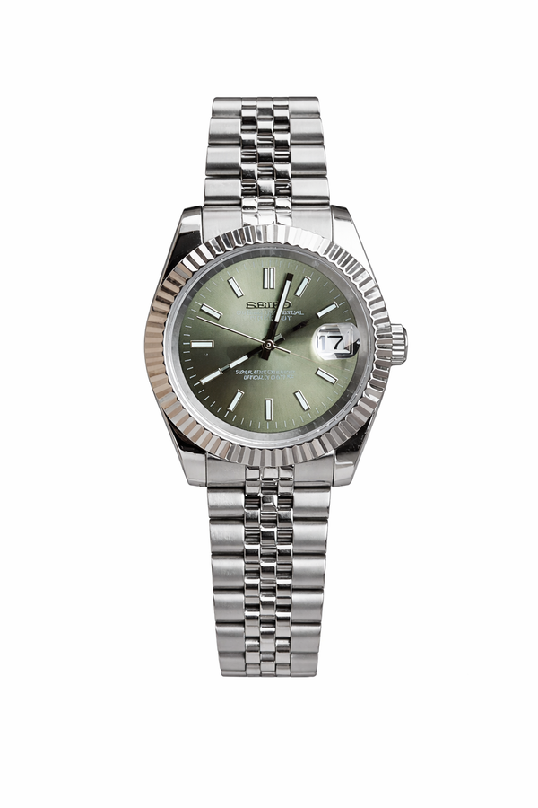 Datejust Olive Dial Seiko Mod — Vue de face