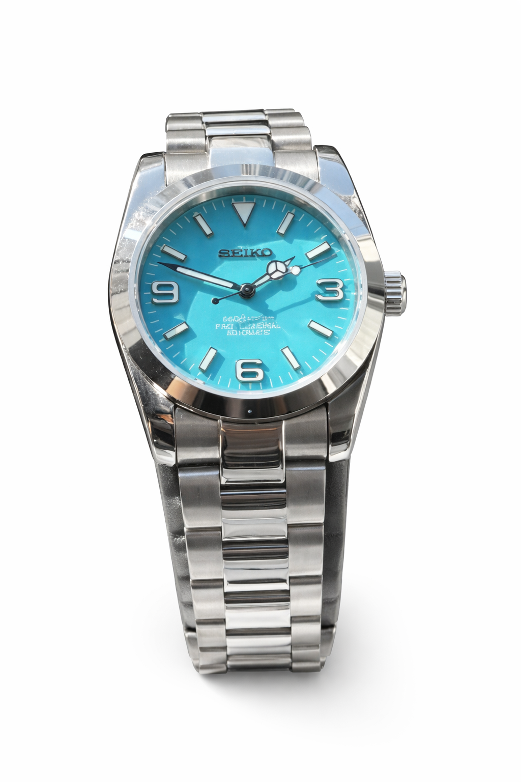Oyster Perpetual Blue Seiko Mod — Vue de face