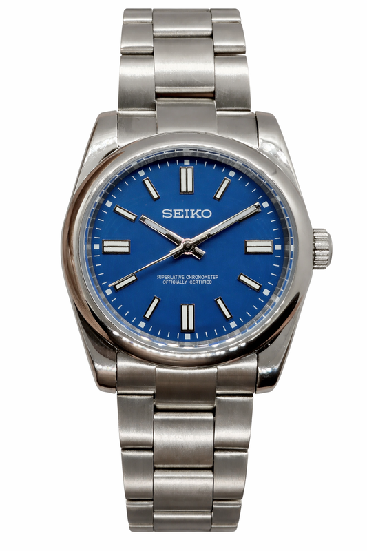 Oyster Perpetual Dark Blue Seiko Mod — Vue de face