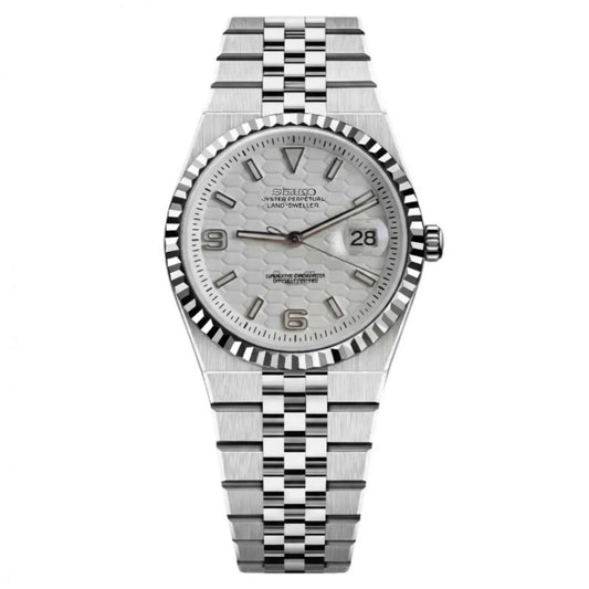 LandDweller White Dial Seiko Mod — Vue de face