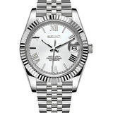 Seiko Mod Datejust Roman White Dial