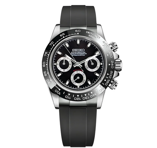 Oysterflex Black - Seitona Mod Seiko Mod — Vue de face