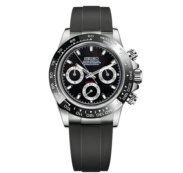 Oysterflex Black - Seitona Mod Seiko Mod — Vue de face