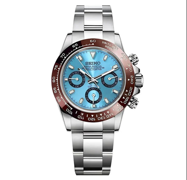 Platinum Blue - Seitona Mod Seiko Mod - Vue de face - Seiko Prestige