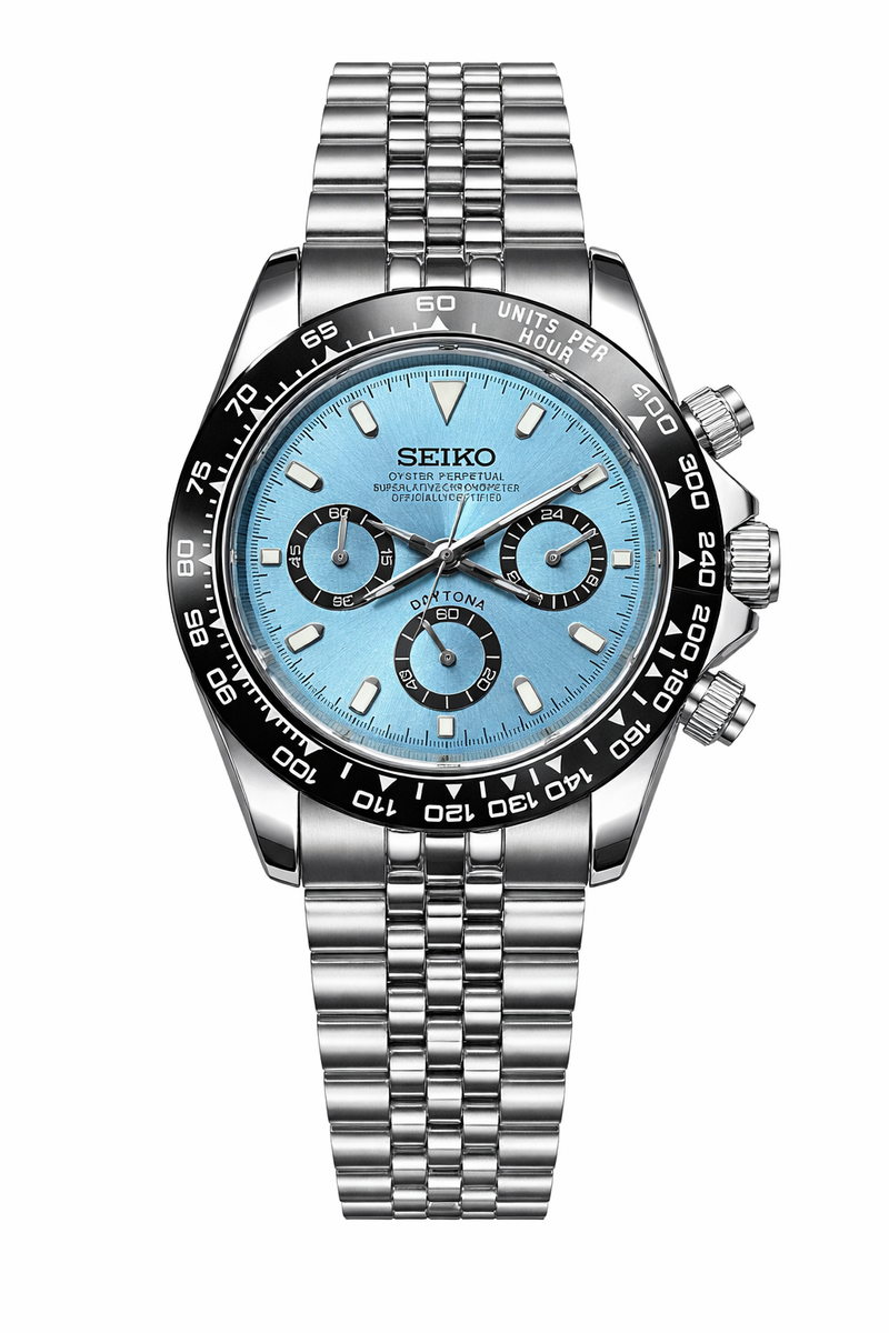 Seiko Mod Daytona Platino Blu