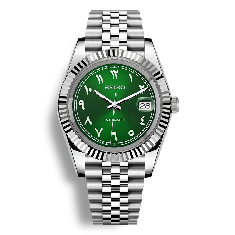 Seiko Mod Datejust Green Arabic Dial