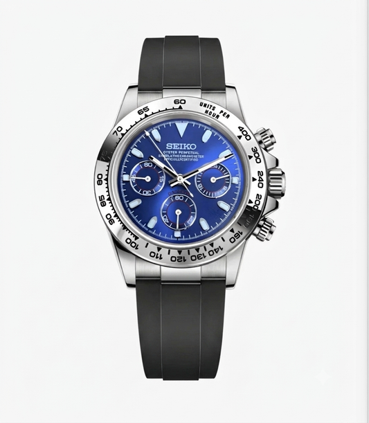 Seiko Mod Daytona Ocean Blue Oysterflex