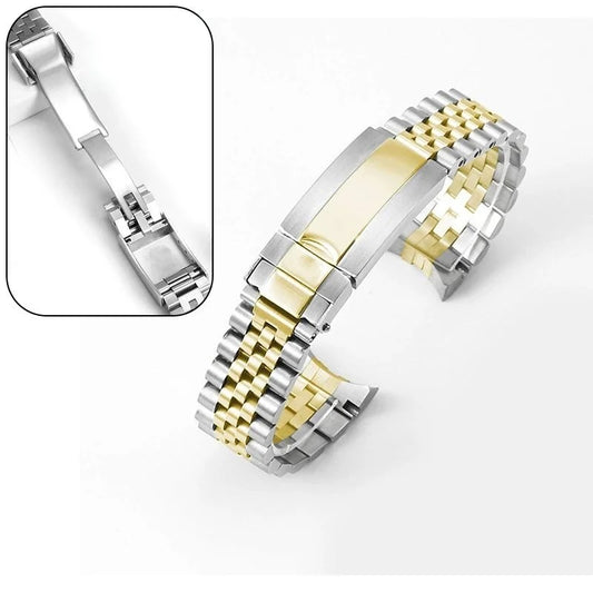 Bracelet Jubilee Déployant 20 mm Bicolore Doré, vue de face