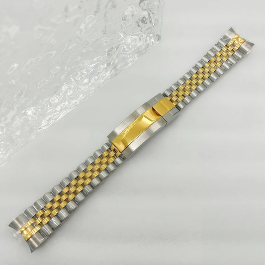 Bracelet Jubilee Déployant 20 mm Bicolore Doré, photo réelle