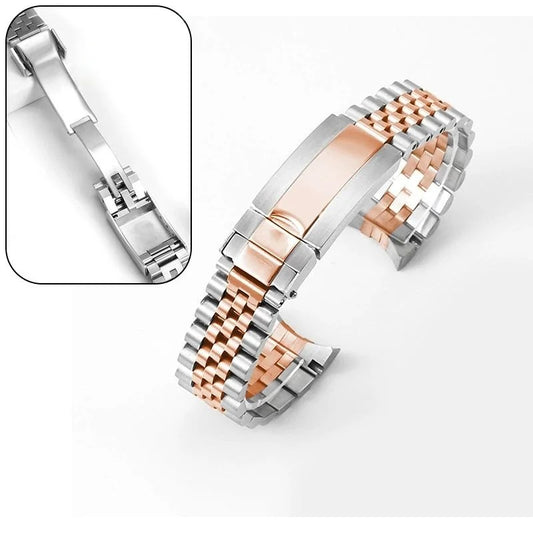Bracelet Jubilee Déployant 20 mm Bicolore Or Rose, vue de face