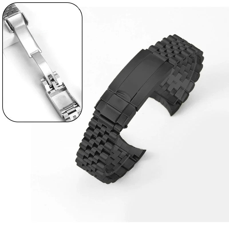 Bracelet Jubilee Déployant 20 mm Noir, vue de face