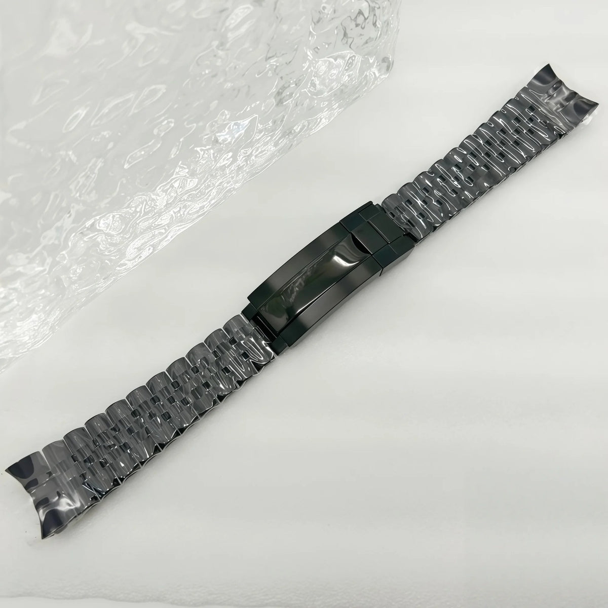 Bracelet Jubilee Déployant 20 mm Noir, photo réelle