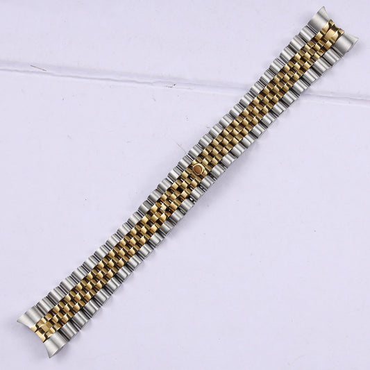 Bracelet Jubilee Fermoir Caché 20 mm Bicolore Doré, vue de face