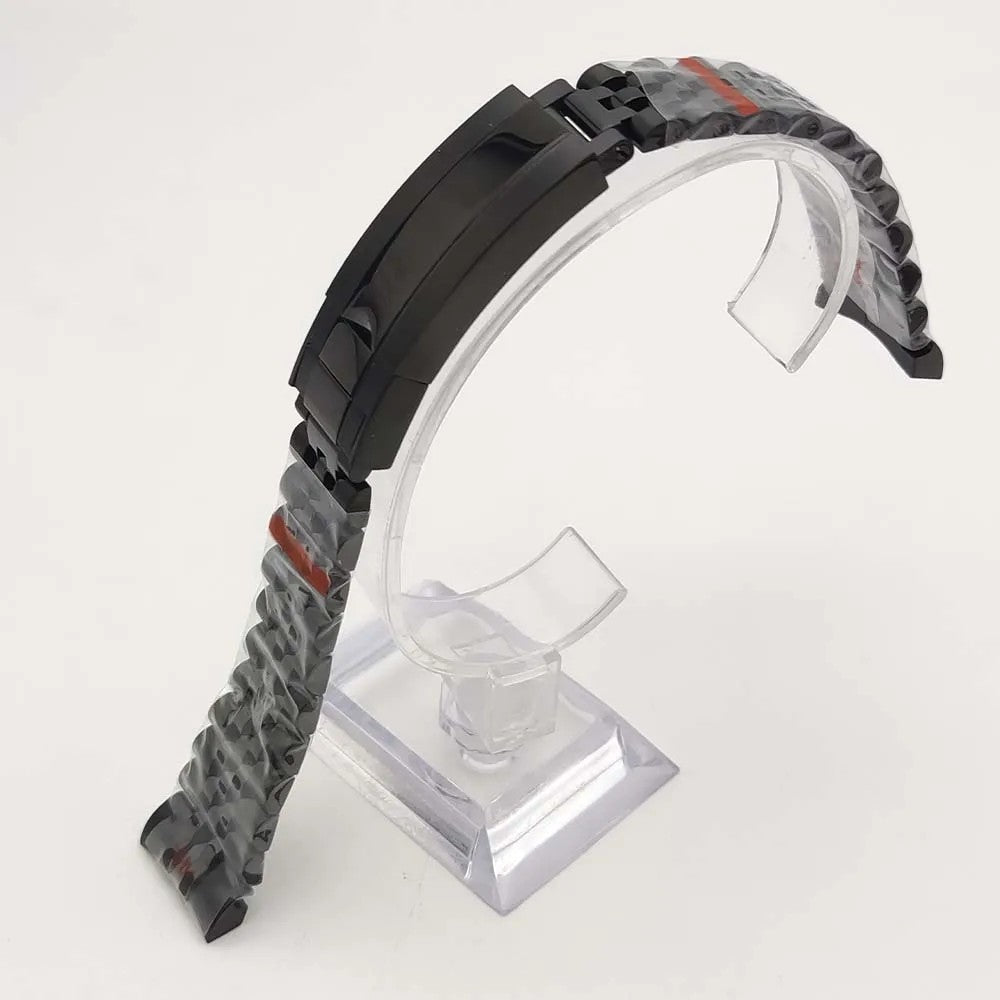 Bracelet Jubilee GMT 20 mm Noir, vue de face