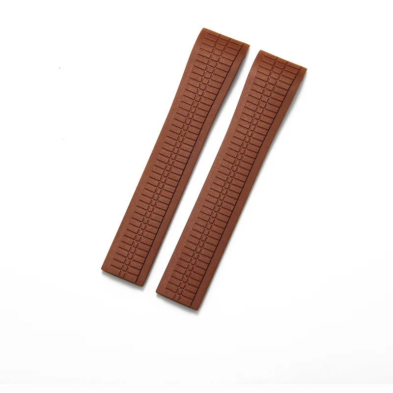 Bracelet Style Aquanaut 21 mm Silicone Marron, sans fermoir