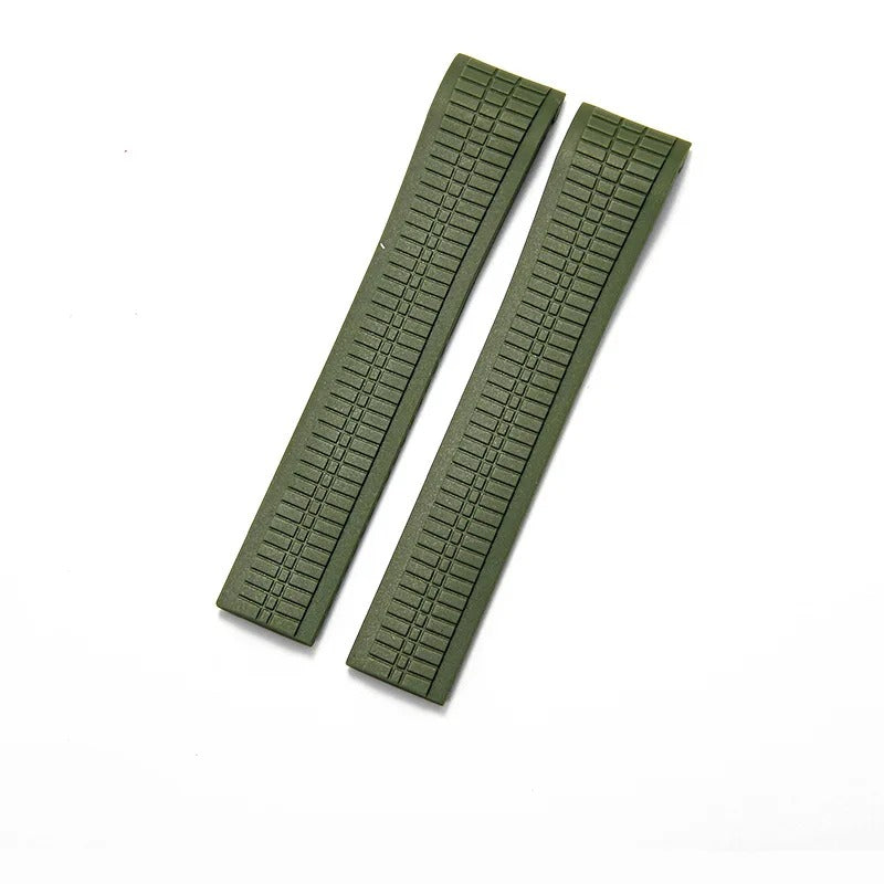 Bracelet Style Aquanaut 21 mm Silicone Vert Kaki, sans fermoir