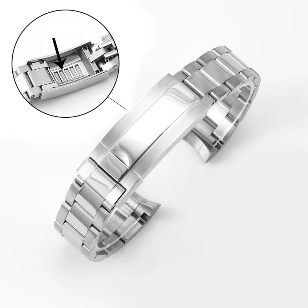 Bracelet Style Oyster 20 mm Acier Poli, vue de face