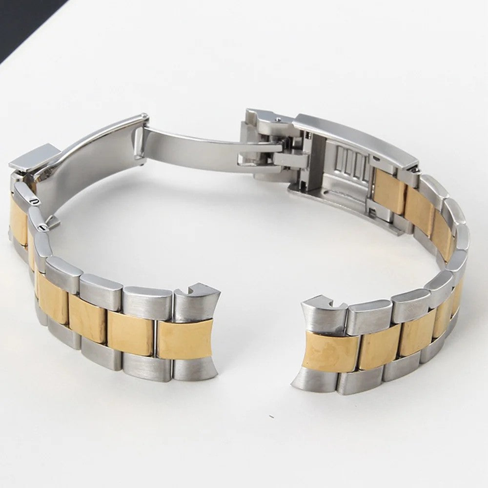 Bracelet Style Oyster 20 mm Bicolore Doré, boucle ouverte
