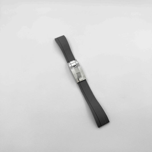 Bracelet Style Oysterflex 20 mm Gris, Boucle Acier, vue de face