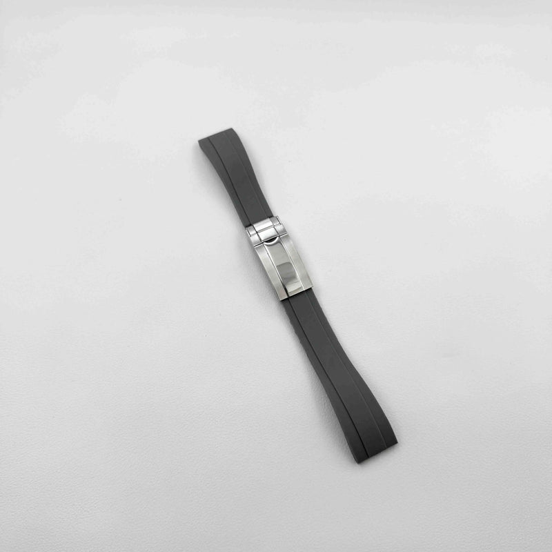 Bracelet Style Oysterflex 20 mm Gris, Boucle Acier