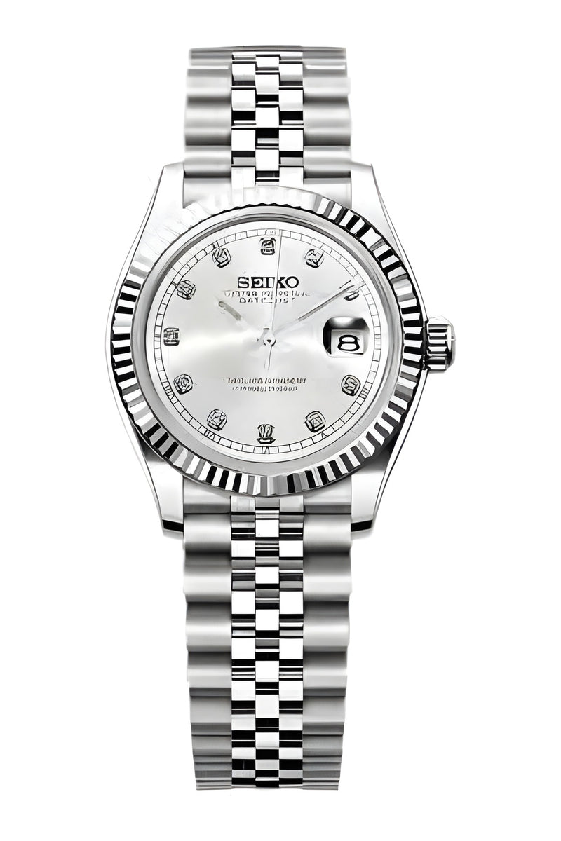Seiko Mod Lady Datejust White Diamond