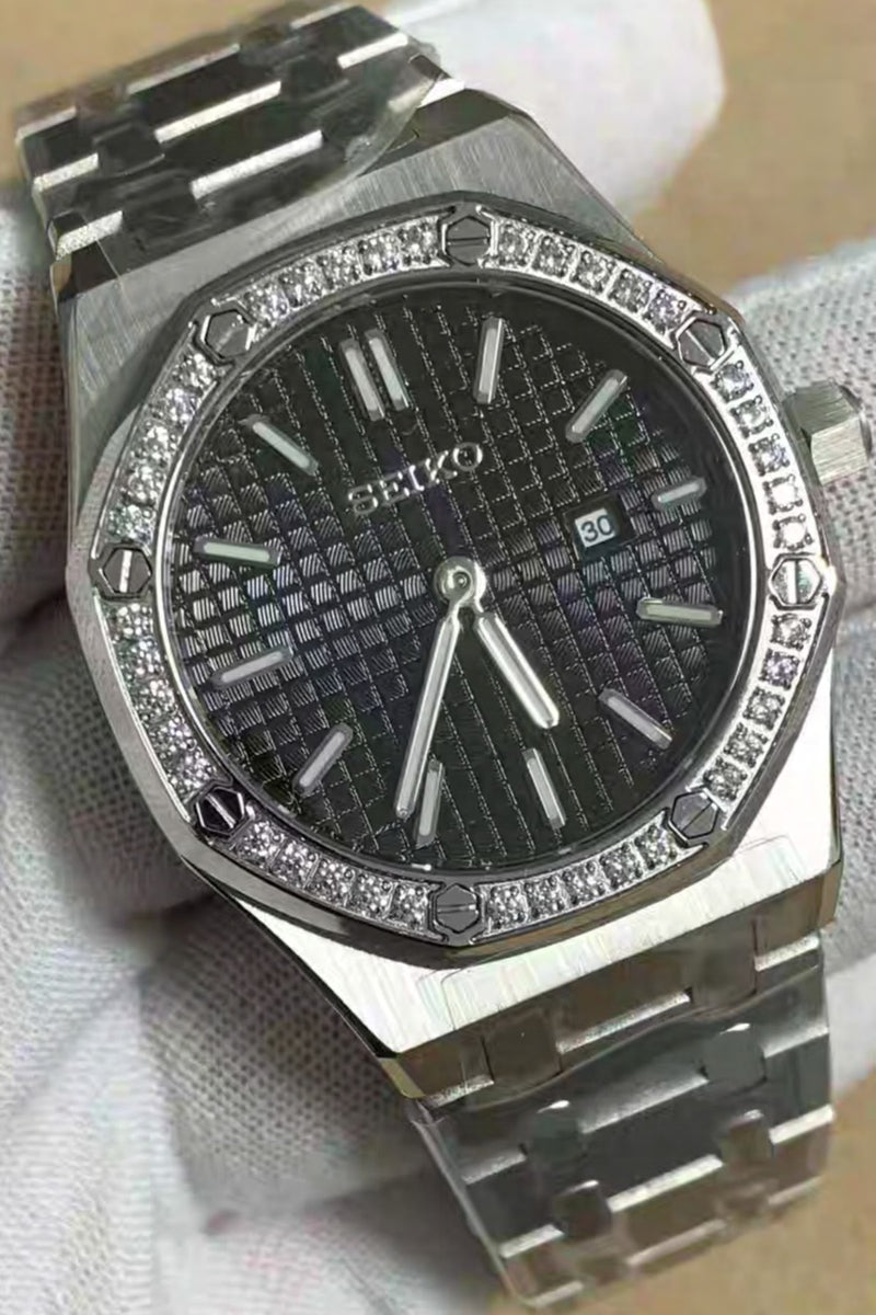 Seiko Mod Royal Oak Lady Black Diamond
