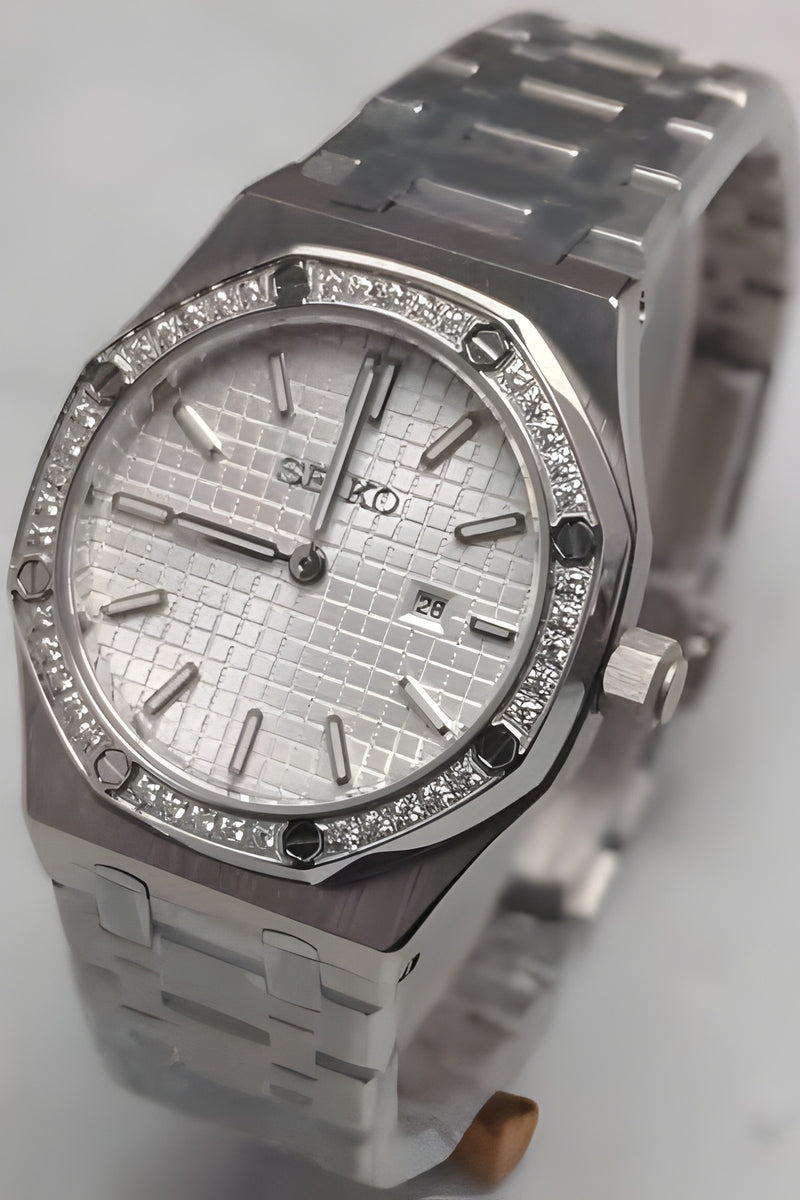 Seiko Mod Royal Oak Lady White Diamond