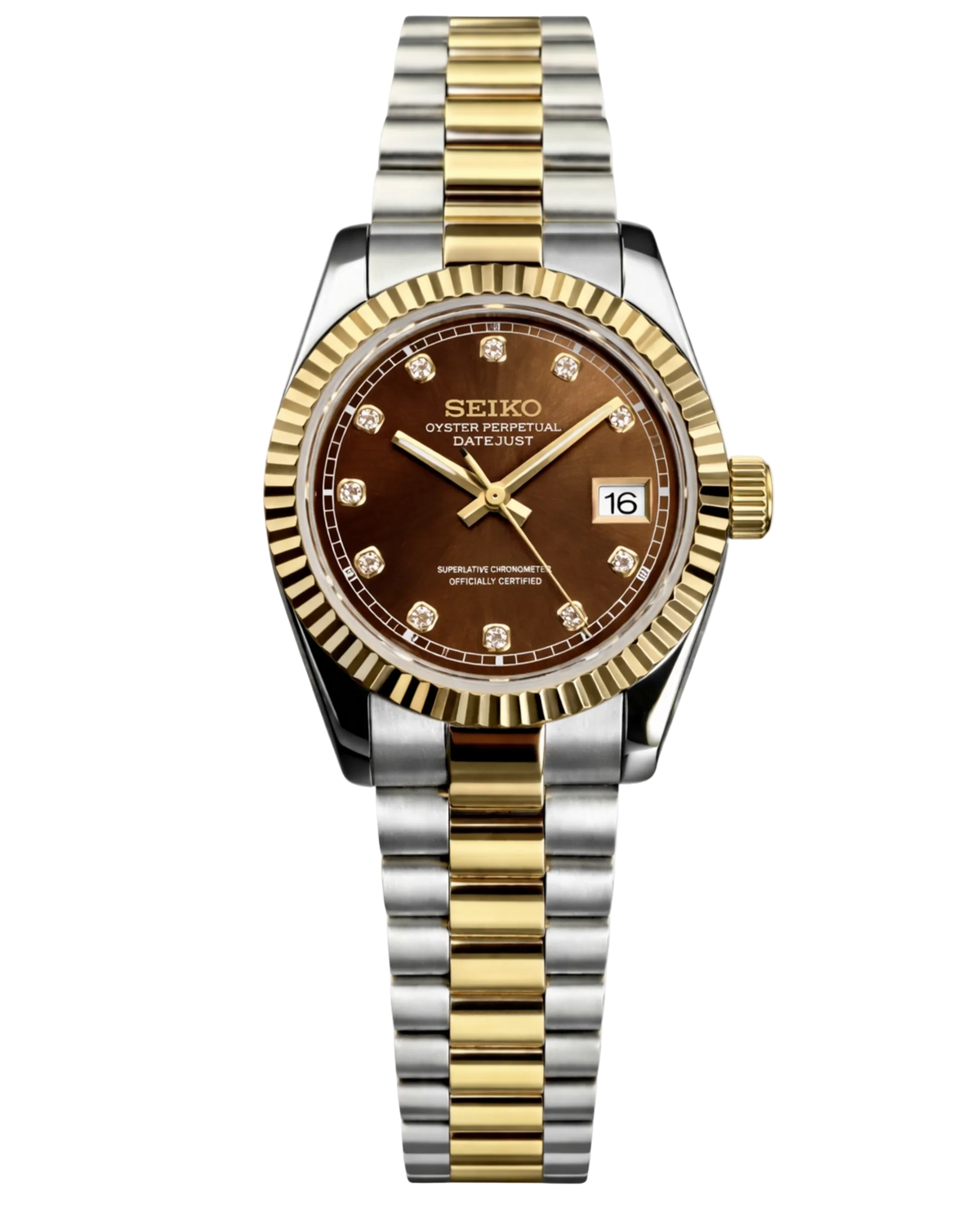 Seiko Mod Lady Datejust Chocolate Diamond Two Tone