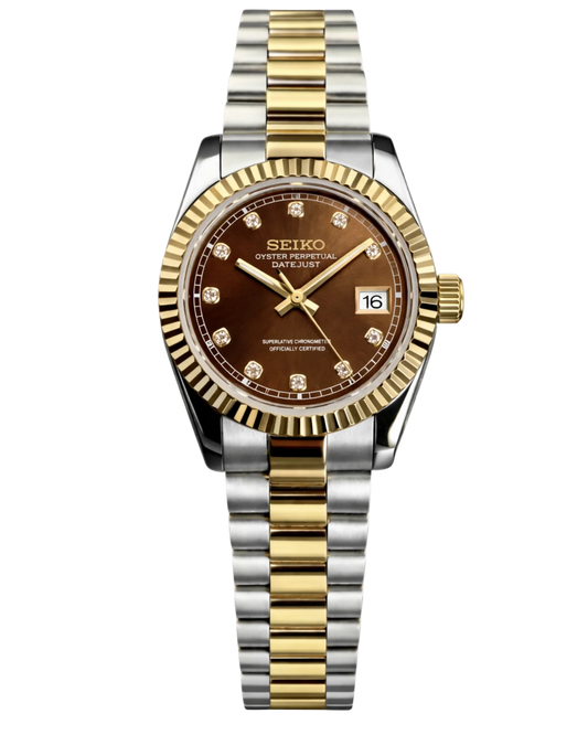 Seiko Mod Lady Datejust Chocolate Diamond Two Tone